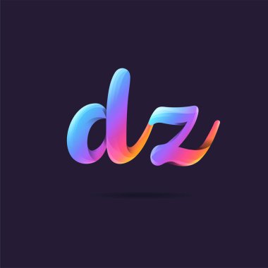 Harf logo Dz şablon iş afiş için