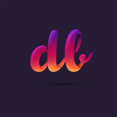 Harf logo Dl şablon iş afiş için