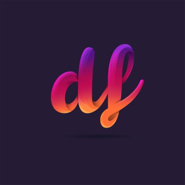 Harf logo Df şablon iş afiş için