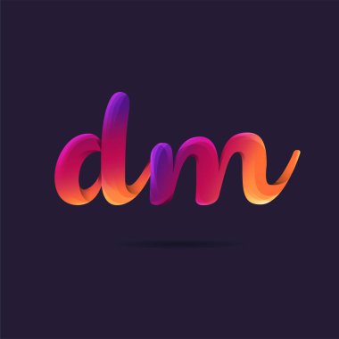 Harf logo Dm şablon iş afiş için