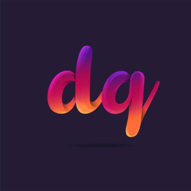 Harf logo Dq şablon iş afiş için