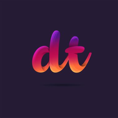 Harf logo Dt şablon iş afiş için