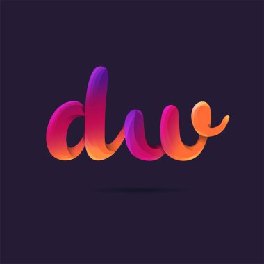 Harf logo Dw şablon iş afiş için