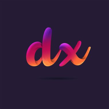 Harf logo Dx şablon iş afiş için