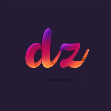 Harf logo Dz şablon iş afiş için