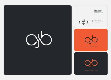 Harf logo Ojb şablon iş afiş için