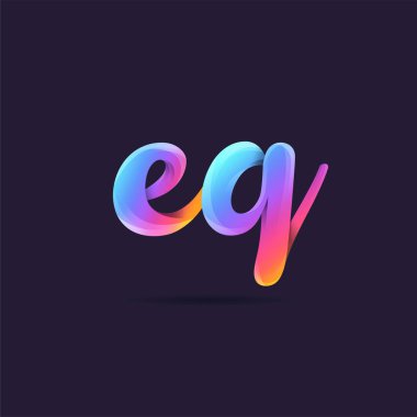 Harf logo Eq şablon iş afiş için