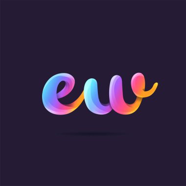 Harf logo Ew şablon iş afiş için