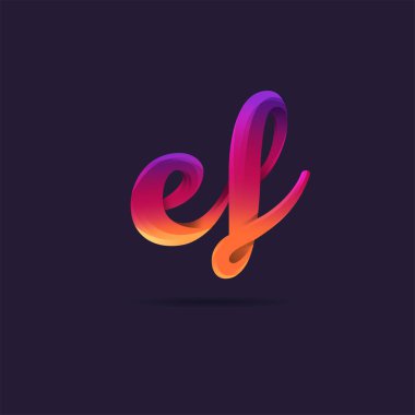 Harf logo Ef şablon iş afiş için