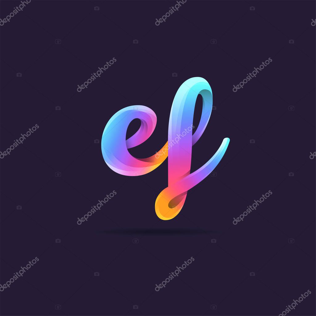 Letters logo Ef template for business banner