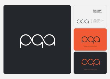 Harf logo Pqa şablon iş afiş için