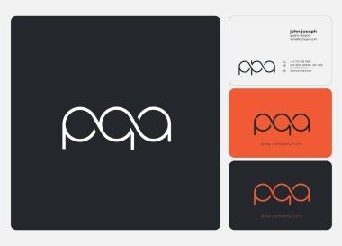 Harf logo Pqa şablon iş afiş için