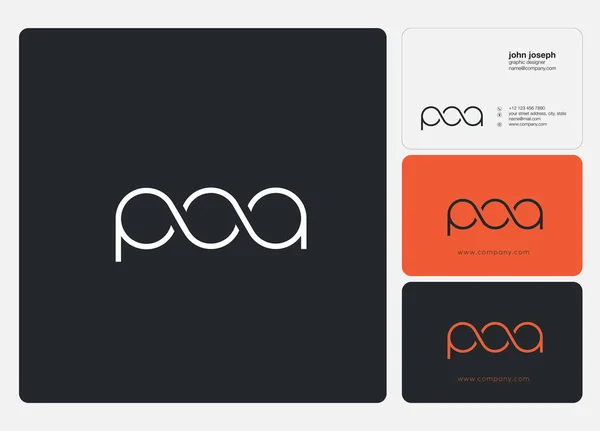 Letras Logo Poa Plantilla Para Banner Negocios — Vector de stock