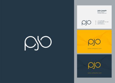 Harf logo Pjo şablon iş afiş için