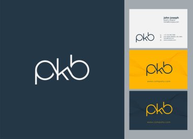 Harf logo Pkb şablon iş afiş için
