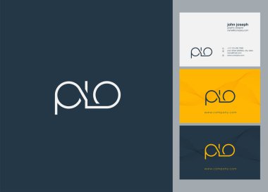 Harflerin logosu Plo şablon iş afiş için