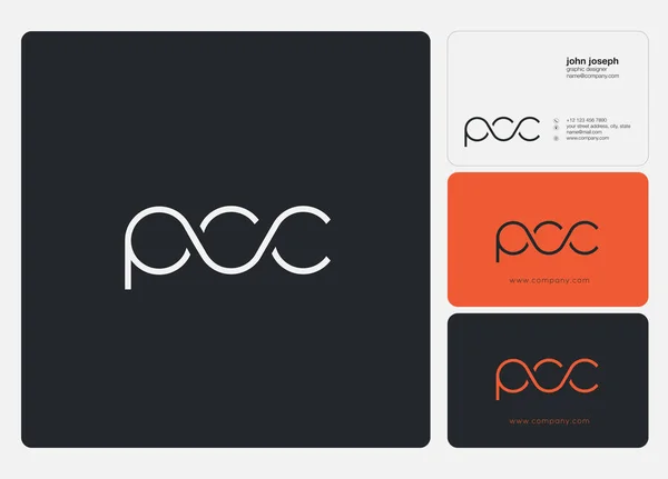 Lettres Logo Pcc Modèle Pour Bannière Entreprise — Image vectorielle