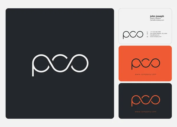 Letras Logo Pco Plantilla Para Banner Negocios — Vector de stock