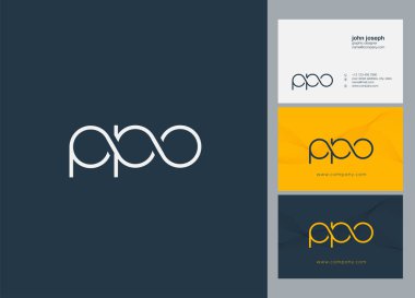 Harf logo Ppo şablon iş afiş için