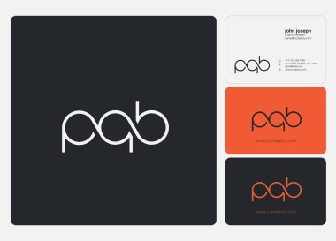 Harf logo Pqb şablon iş afiş için