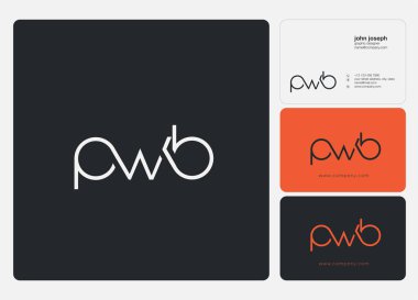 Harf logo Pwb şablon iş afiş için