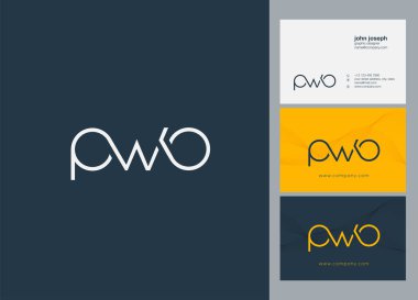 Harf logo Pwo şablon iş afiş için