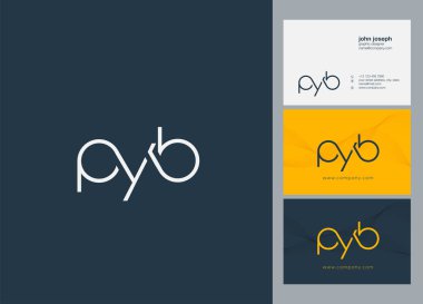 Harf logo Pyb şablon iş afiş için