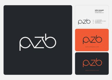 Harf logo Pzb şablon iş afiş için