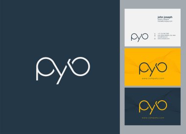 Harf logo Pyo şablon iş afiş için