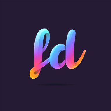 Harf logo Fd şablon iş afiş için