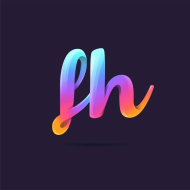 Harf logo Fh şablon iş afiş için