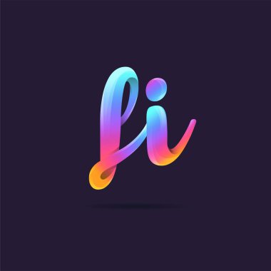 Harf logo Fi şablon iş afiş için