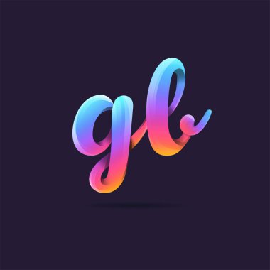 Harf logo Gl mavi şablon iş afiş için