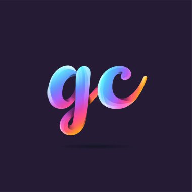 Harf logo iş afiş için Gc mavi şablon
