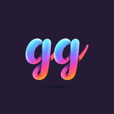 Harf logo Gg mavi şablon iş afiş için