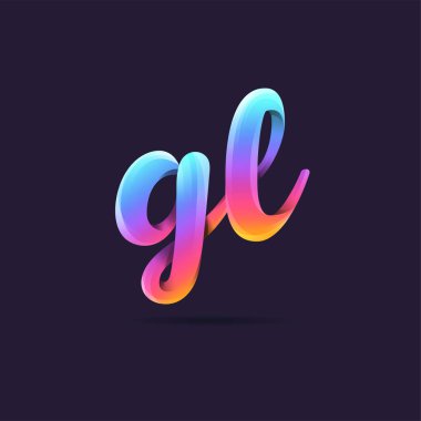 Harf logo Gl mavi şablon iş afiş için