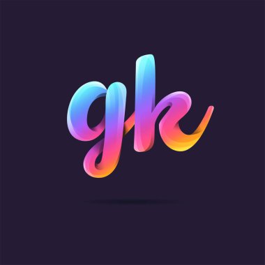 Harf logo Gk mavi şablon iş afiş için