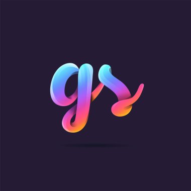 Harf logo Gs mavi şablon iş afiş için