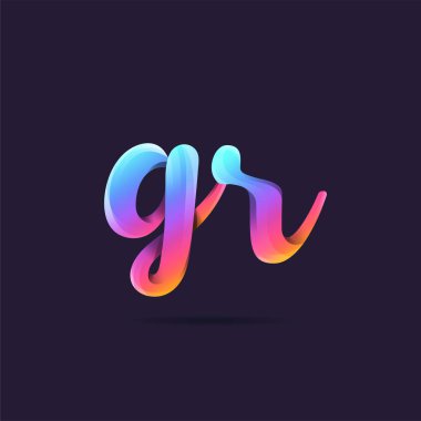 Harf logo Gr mavi şablon iş afiş için