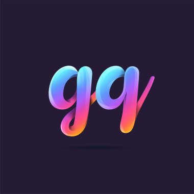 Harf logo Gq mavi şablon iş afiş için