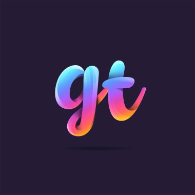 Harf logo Gt mavi şablon iş afiş için