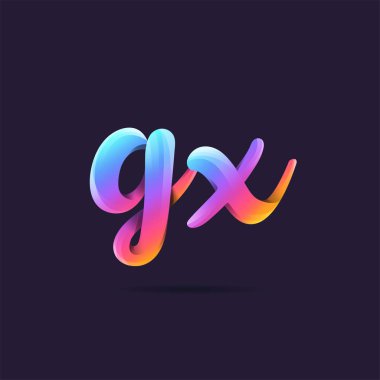 Harf logo Gx mavi şablon iş afiş için