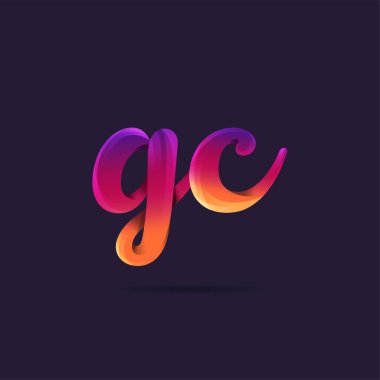 Harf logo Gc turuncu şablon iş afiş için