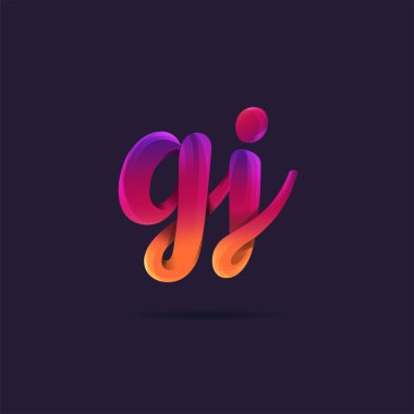 Harf logo Gj turuncu şablon iş afiş için