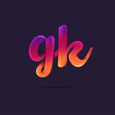 Harf logo Gk turuncu şablon iş afiş için