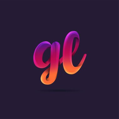 Harf logo Gl turuncu şablon iş afiş için