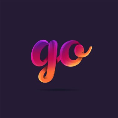 Harf logo Go iş afiş için turuncu şablonu