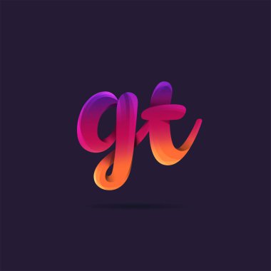 Harf logo Gt turuncu şablon iş afiş için