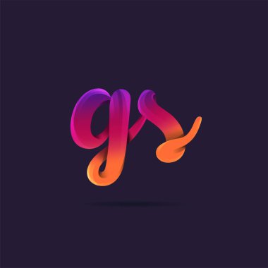 Harf logo Gs turuncu şablon iş afiş için