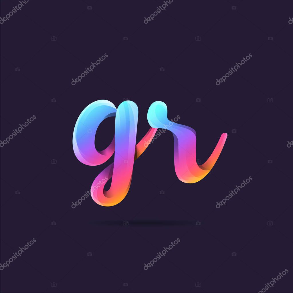 Letters logo Gr Blue template for business banner